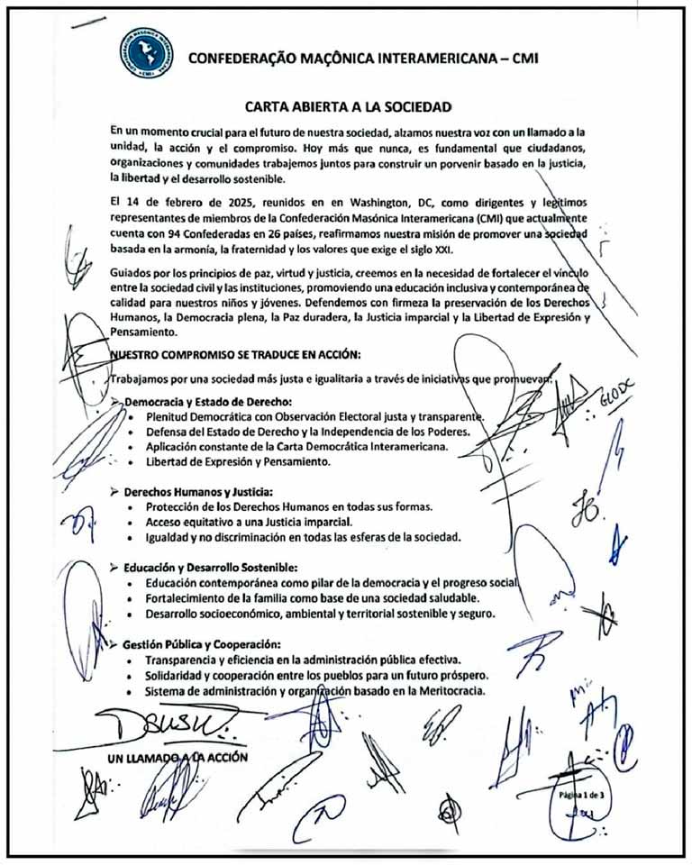 Carta Abierta A La Sociedad Desde La CMI Gran Logia De La Argentina